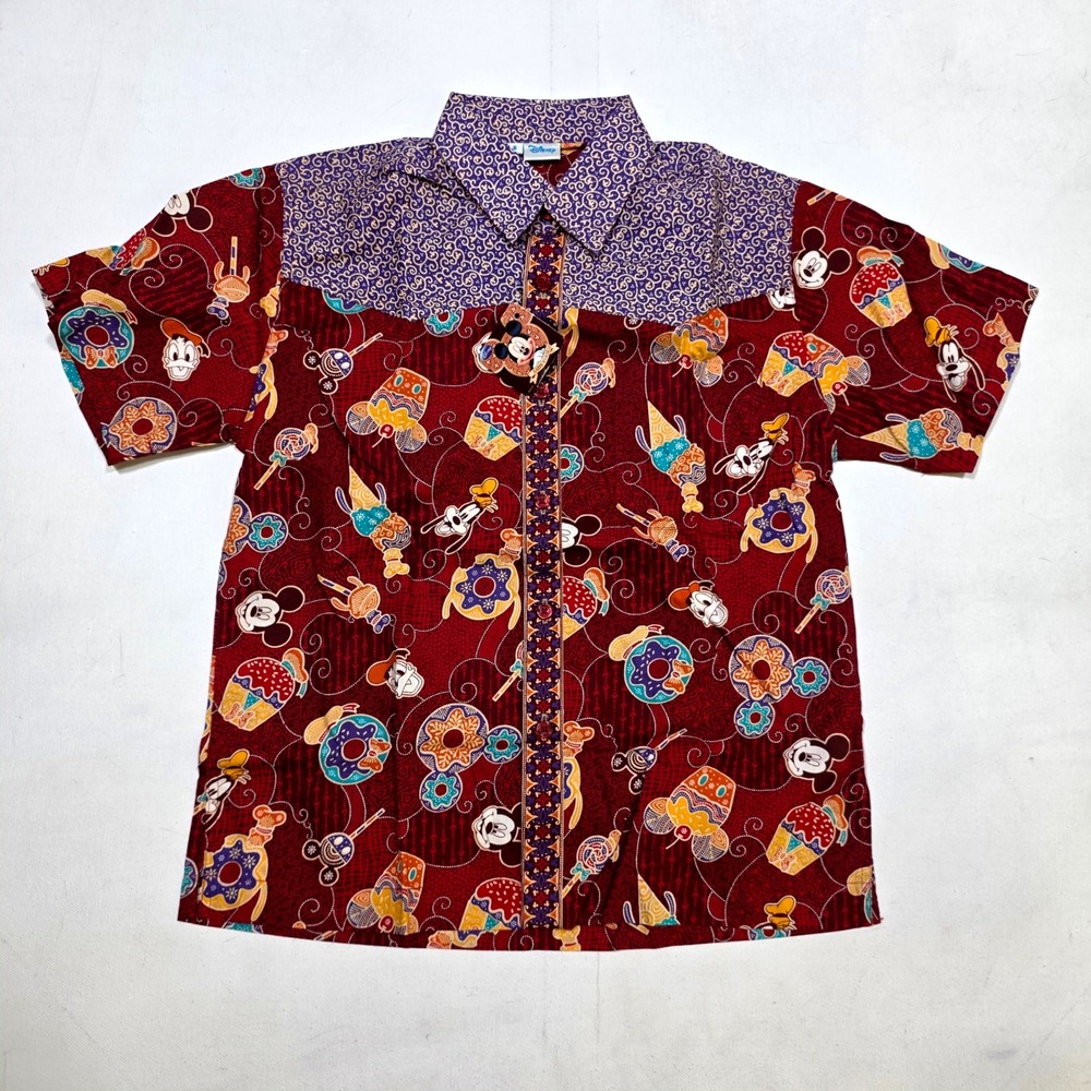 Batik Keris Disney Shirt Kids 6 Red Mickey Mouse Sweets Indonesian Traditional
